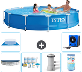Paquete de piscina - intex - alrededor - 366x366x76 cm + accesorios a1561
