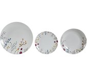 Vajilla set 18 porcelana 27x27x3 flores multicolor