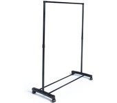 Dupi burro ropa easy con ruedas y estantes, frenos, armario abierto, organizador zapatos, vestidor, burros percheros (negro, 74,5 x 41,5 x 157)