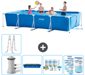 Paquete de piscina - intex - rectángulo - 450x220x84 cm + accesorios cb20