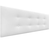 Dhome cabecero de tela aqualine pro con 2 hileras de botones cabezal tapizado cama lujo (blanco, 135cm)