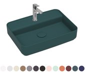 Fregadero encimera rectangular con orificio para grifo infinity blanco mate l. 55 cm