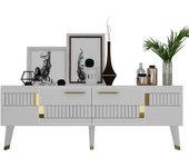 Mueble tv moda blanco oro