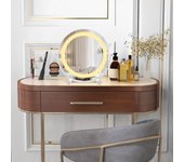 Espejo led maquillaje 30 cm luz 3 colores regulables función memoria pantalla táctil redondo blanco csw933765