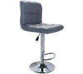Taburete de bar para interior, regulable en altura, con estructura de acero y asiento de piel sintética twenty - color gris