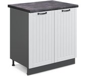 Vicco armario bajo para fregadero fame-line, blanco casa de campo, 80 cm , et antracita