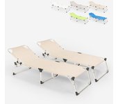 Set de 2 tumbonas plegables de aluminio para playa, jardín y mar seychelles