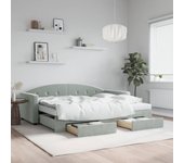 Maison exclusive - sofá cama nido con cajones terciopelo gris claro 90x200 cm