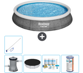 Paquete de piscina - bestway - alrededor - 396x396x84 cm + accesorios cb15