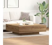 Mesa de café vidaxl artisan de 100x100x31 cm en madera de ingeniero color roble