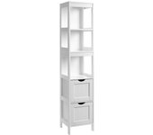 Armario para baño blanco de almacenamiento, alto y estrecho, 30x30x141,5 cm