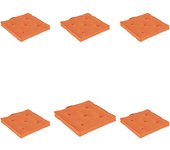 Pack de 6 cojines para sillas de jardín color naranja 42x42x5 cm