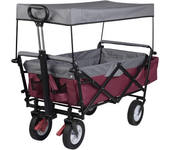 Carretilla de jardín plegable con 4 ruedas para techo, jardín, playa, capacidad de carga: 80 kg, color fucsia.