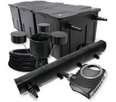 Wiltec set filtro para estanque hasta 90000l clarificador uvc 72w 115w bomba manguera 25m skimmer