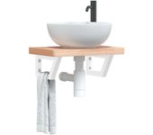 Soportes para estantes para fregadero 2 piezas acero trapecio blanco