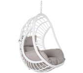 Sillón de ratán sintético colgante sin soporte color blanco mb-190169