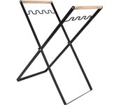 Porta bolsas de basura portátil, plegable, resistente, de hierro, caucho, madera, ampliamente utilizado, para patio, barbacoa, picnic, coci