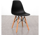 Pack de 4 sillas de comedor parís estilo nórdico madera/negro 82x51x46 cm adec
