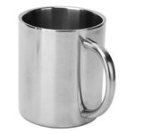 Taza de café portátil de acero inoxidable 304 con acabado de espejo lijado y asa de 300 ml