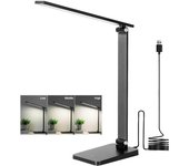 Lámpara de escritorio led recargable, control táctil regulable lámpara de escritorio de 3 niveles de brillo para dormitorio de oficina en casa