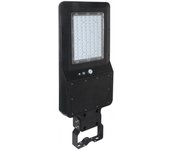 Farola led smd 40w 120lm/w con panel solar y sensor pir color negro 6000k ip65