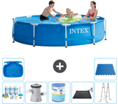 Paquete de piscina - intex - alrededor - 305x305x76 cm + accesorios a1504