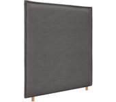 Dhome cabecero de lino natural liso con ribete hasta el suelo 110x120cm camas 105 - gris oscuro