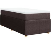 Cama para adulto | cama individual | cama box spring con colchón tela marrón oscuro 80x200 cm cfw19091
