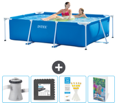 Paquete de piscina - intex - rectángulo - 220x150x60 cm + accesorios cb131