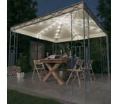 Maison exclusive - cenador con tira de luces led 300x300 cm crema