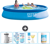 Paquete de piscina - intex - alrededor - 396x396x84 cm + accesorios cb85