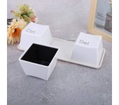 Innovador juego de tazas para beber con forma de botón de teclado y bandeja para uso doméstico, color blanco