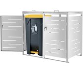 Cobertizo para cubo de basura doble fahrenwalde acero plateado [en.casa]