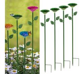 4 comederos para pájaros para exteriores, comedero para pájaros con soporte, estaciones de riego para abejas, baño para pájaros para jardín, verde