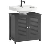 Mueble para debajo del lavabo armario de baño de suelo 2 estantes y 2 puertas gris oscuro 60 x 35 x 58 cm frg237-ii- dg sobuy es