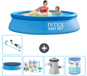 Paquete de piscina - intex - alrededor - 244x244x61 cm + accesorios a399