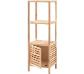 Mueble de almacenaje baño | armario de baño madera maciza nogal 39,5x35,5x123 cm cfw32231