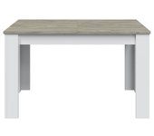 Mesa de comedor extensible kendra 140 blanco artik (blanco mate) – roble alaska 140–190 x 78 x 90 cm