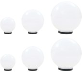Vidaxl juego de lámparas de bola led 6 uds esféricas pmma 20/30/40 cm