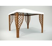 Gazebo calice pocket 300x300 cm color nogal con cubierta de pvc