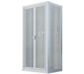 Mampara de ducha 3 lados 70x70x70 cm h 190 de acrílico color blanco mod. delta trio