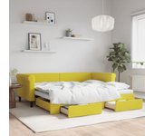 Vidaxl sofá cama nido con cajones terciopelo amarillo 90x200 cm