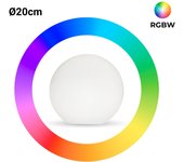 Lámpara de mesa o suelo esfera exterior - rgbw - 1w - ø20cm - recargable