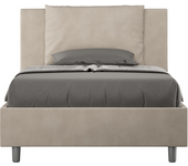 Cama queen size sin somier acolchada 120x200 microfibra arena antea