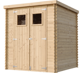 Casa de almacenamiento jardín con suelo tratado 204x204x200 cm/3.53 m2 - caseta para exterior jardín - cobertizo de madera pequeño - techo, ventanas