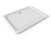Plato de ducha plano shimmer stone 90x120 cm - acrílico blanco - antideslizante, textura lisa, duradero - incluye sifón