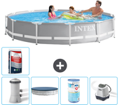 Paquete de piscina - intex - alrededor - 366x366x76 cm + accesorios a2092