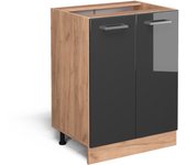 Vicco mueble bajo de cocina r-line, antracita alto brillo, 60 cm sin encimera
