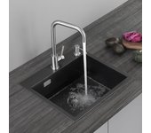 Cecipa max fregadero de cocina 1 seno 50 × 45 × 18,5 cm fregadero de acero inoxidable 1 seno con sifón y fregadero de cocina con rebosadero,modelo ue