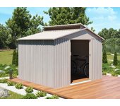 Caseta de jardín metálica - madera envejecida aspecto 9384 - 7,25 m² - gris